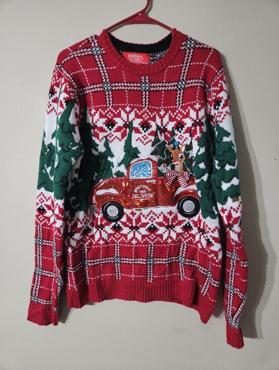Rudolph The Red Nosed Reindeer Sweaters - Rudolph Crazy Christmas Sweater Large